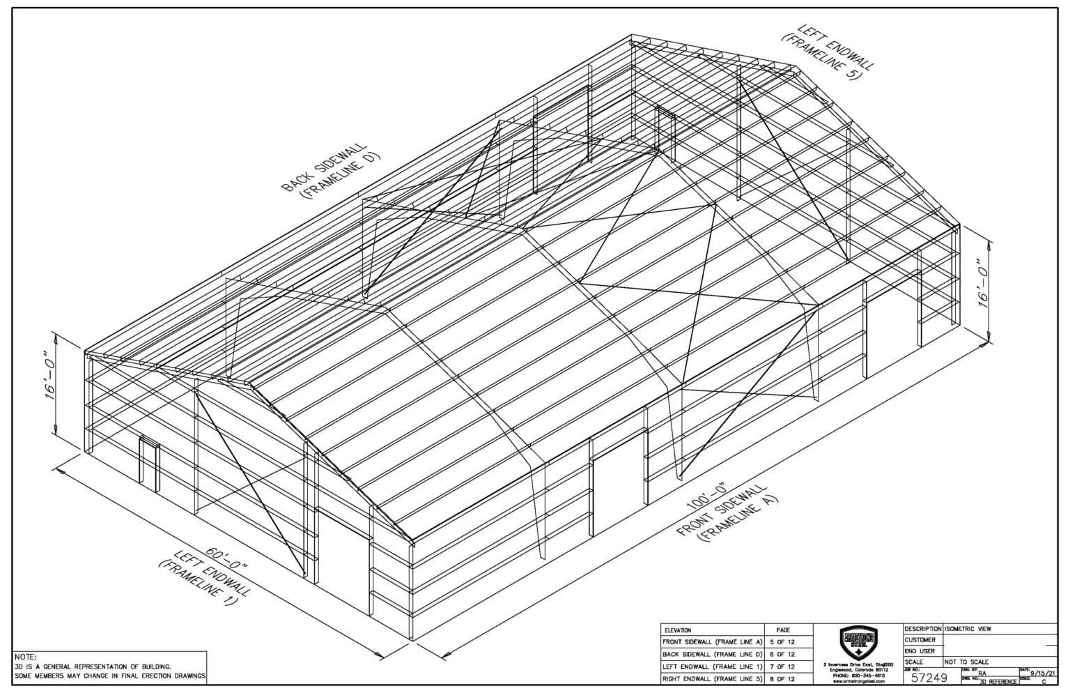 60' x 100' x 16' - Gable